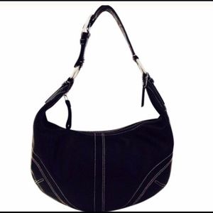 Authentic Coach Black Leather Hobo Shoulders Bag